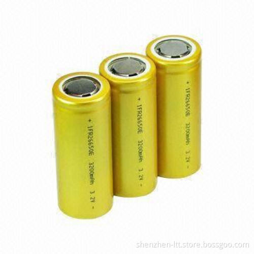 26650 LiFePO4 Battery with 3200mAh Capacity and 3.2V Voltage